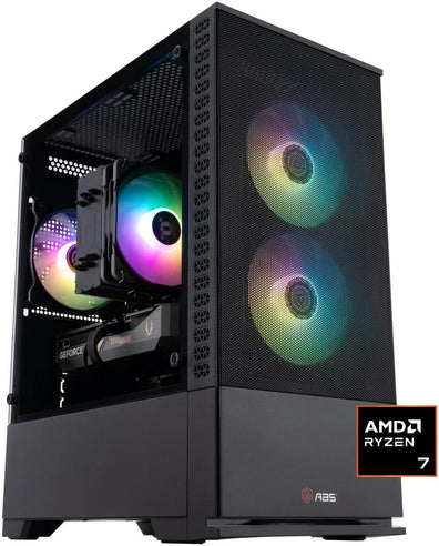ABS Cyclone Ruby Gaming PC - Windows 11 - AMD Ryzen 7 9700X - GeForce RTX 5060 - DLSS 4 - AI-Powered Performance - 32GB DDR4 3200MHz - 1TB M.2 NVMe SSD - High Tech CR